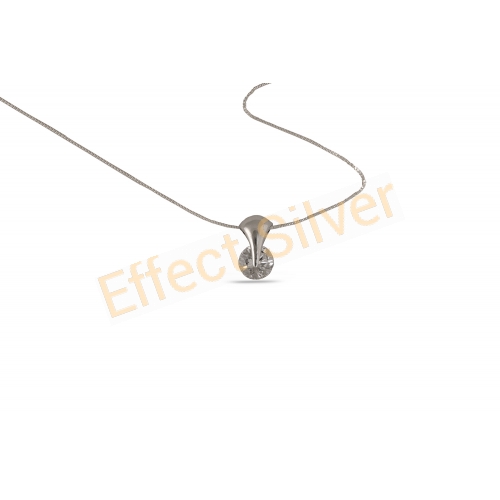 Silver pendant - "Oval stone"